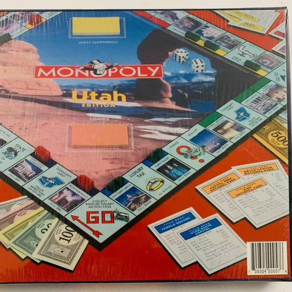 Vintage Monopoly Utah Edition 1998 Board Game Hasbro USAopoly Sealed - Picture 6 of 7